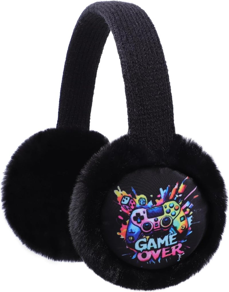 Ztl Kids Knit Earmuffs Soft Plush Ear Warmers Winter Outdoor Ear Muffs for Boys Girls - Image 1